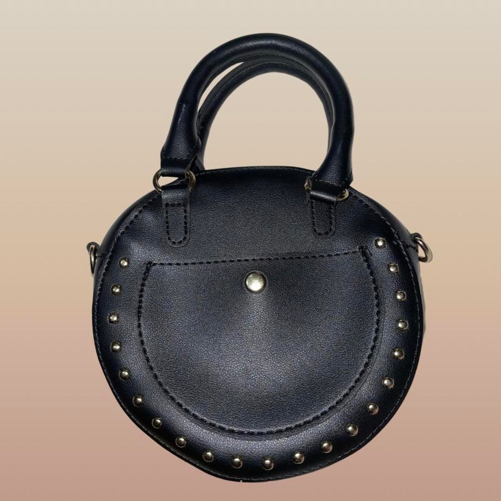 Black studded circle purse
